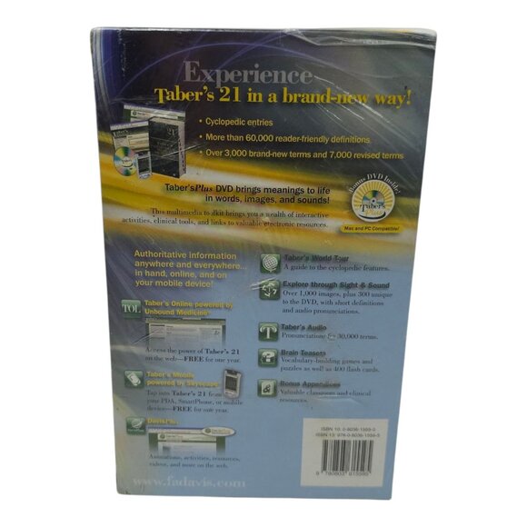 Taber's Cyclopedic Medical Dictionary 21st Edition Thumb Indexed DVD NEW SEALED - Picture 2 of 14